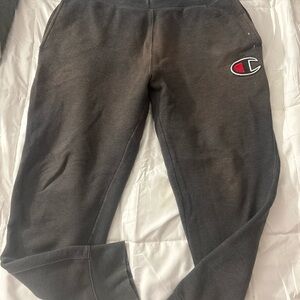 Champion Mens gray Joggers with Red & White Logo